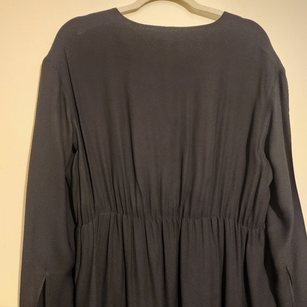 Hugo Boss | Classic Black Long Sleeve Faux Wrap Dagatta Dress (US Size 14) - Picture 7 of 16